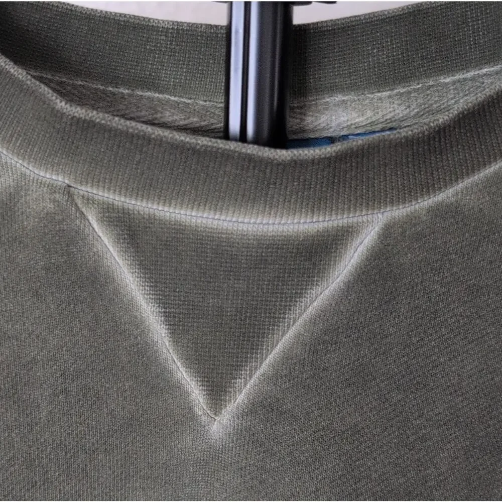 adidas dark olive Cotton Crewneck Pullover grunge Men's Long‎ Sleeve Size M